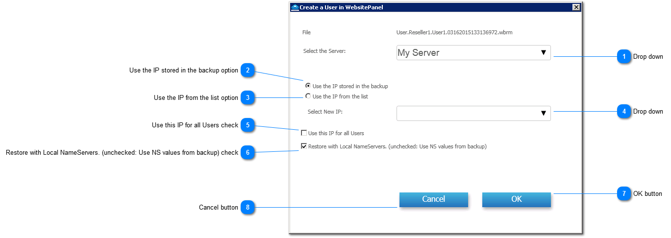 Create a User in WebsitePanel window